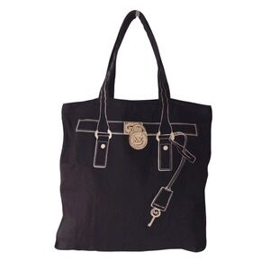 Michael Kors Hamilton black canvas tote